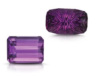 Hai viên đá thạch anh tím amethyst cắt hình chữ nhật