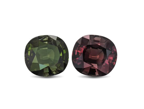 đá alexandrite đổi màu cắt giác oval