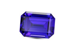 Đá tanzanite màu tím cắt hình lục giác